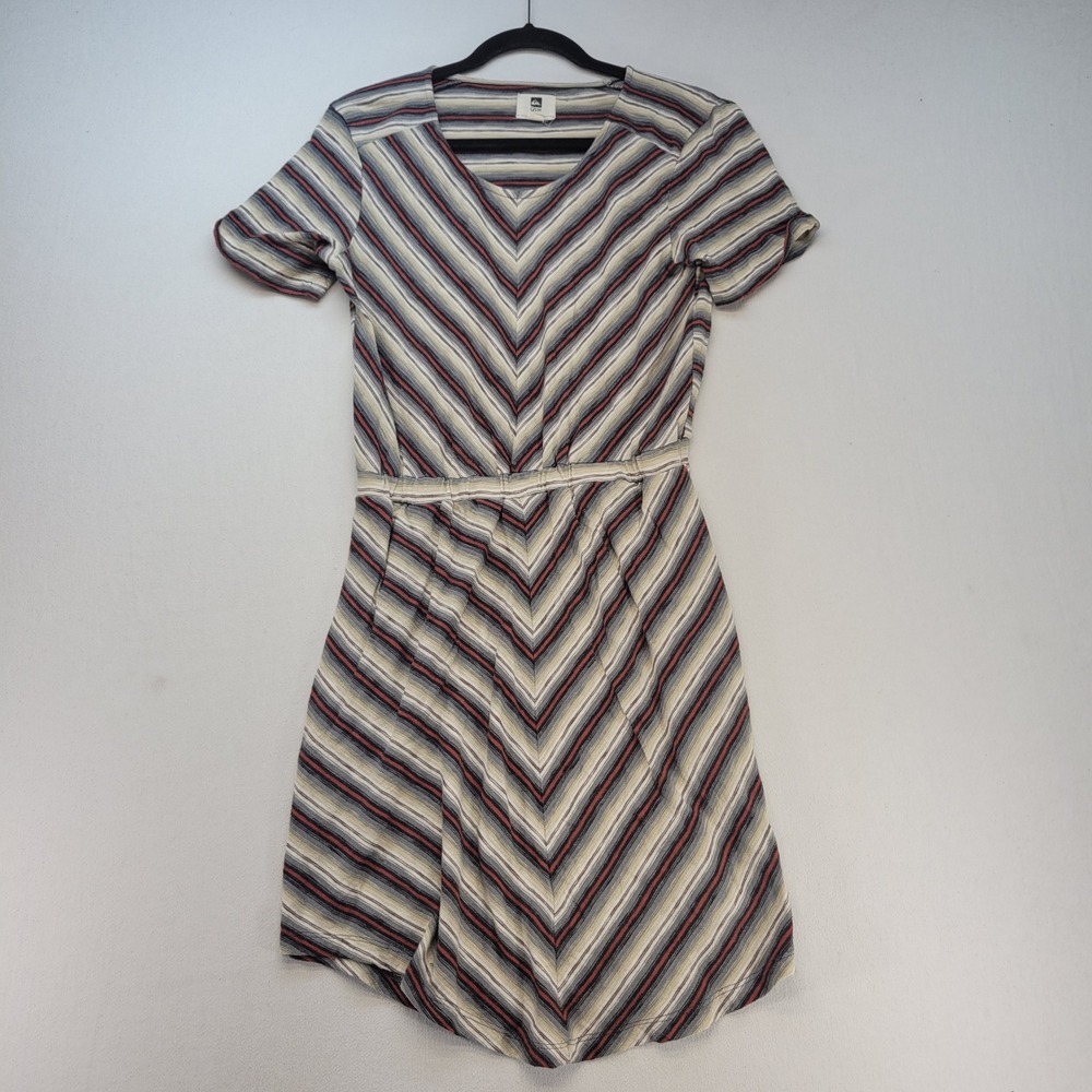 Quiksilver QSW Romper Womens Small Multicolor Stripe Chevron V-Neck Short Sleeve